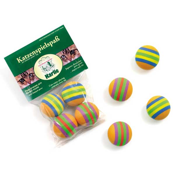 Karlie Rainbow Softbälle für Katzen – 4 Stück – Produktansicht
