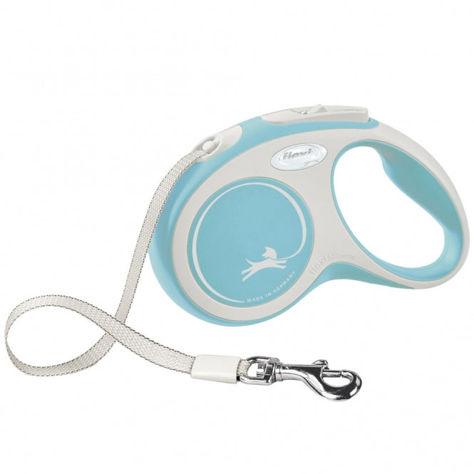 Flexi New Comfort Gurt-Rollleine – 5m, bis 15kg - hellblau