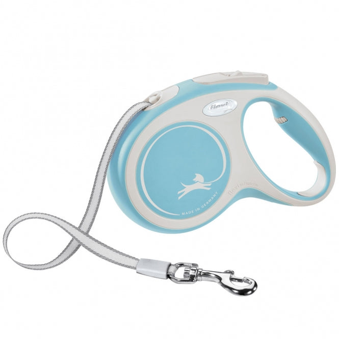 Flexi New Comfort Gurt-Rollleine – 5m, bis 25kg - hellblau