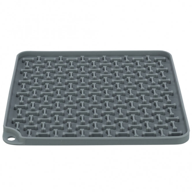 Trixie Lick’n’Snack Schleckmatte aus Silikon – quadratisch, dunkelgrau