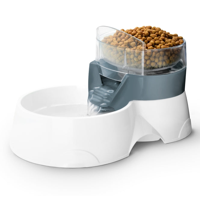 EBI Pet Feeder 2in1 – Futter- und Trinkstation – Grau