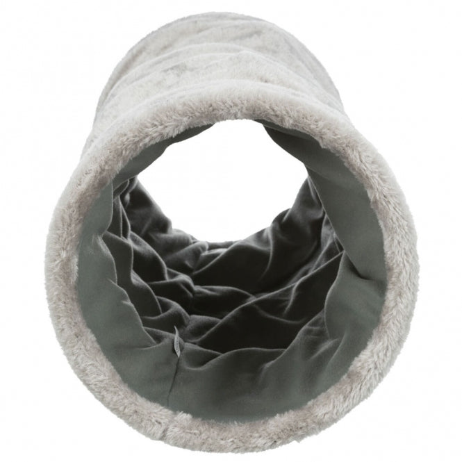 Trixie Crunch Plüschtunnel für Katzen – 60 cm – Grau