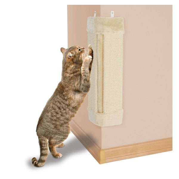 Trixie Eck-Kratzbrett aus Sisal und Plüsch – Zimmerecken - natur/beige