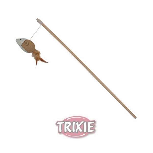 Trixie Spielangel mit Maus und Federn – Produktansicht