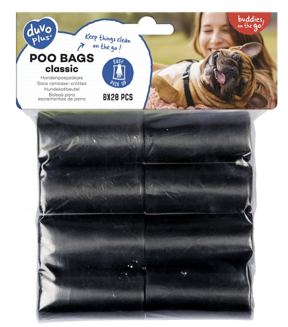 Duvoplus Classic Kotbeutel – Vorrat für eure Gassirunden – schwarz - 4 x 20 Stück