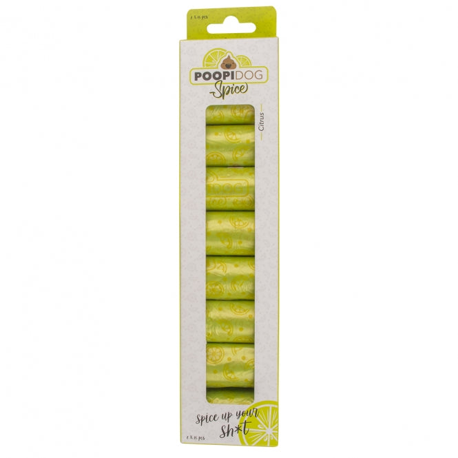 Poopidog Hundekotbeutel – Rainbow und Spice – spice limette limone - 8 x 15 Stück