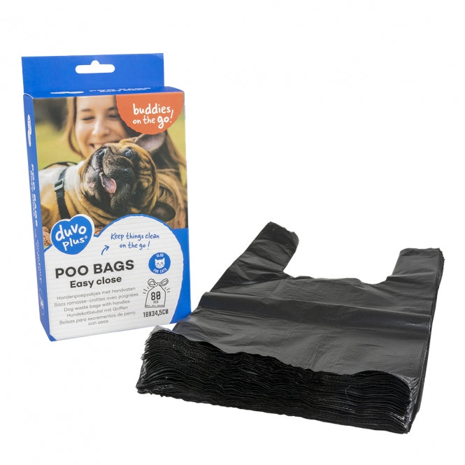 Duvoplus Easy Close Kotbeutel – 80 Beutel mit Griffen – Produktansicht