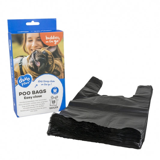 Duvoplus Easy Close Kotbeutel – 80 Beutel mit Griffen – Produktansicht