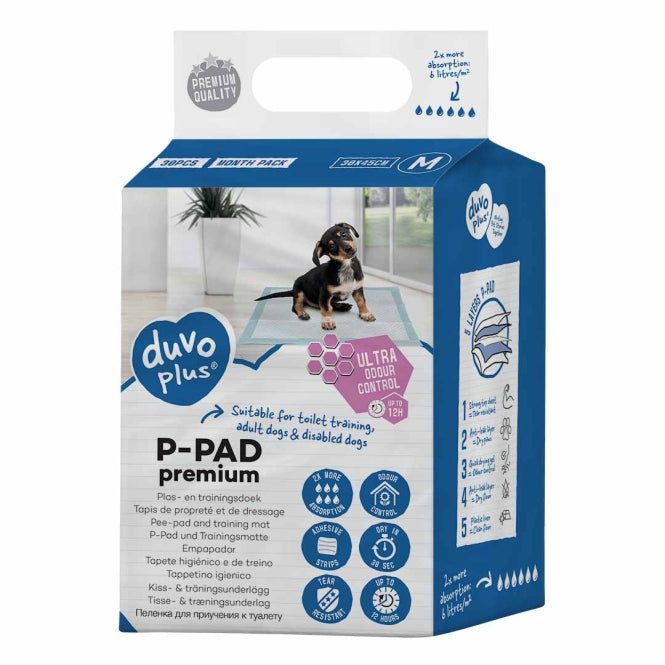 Duvoplus Premium Welpenunterlagen und Hygiene-Pads – Geruchskontrolle - 30st - 30x45cm