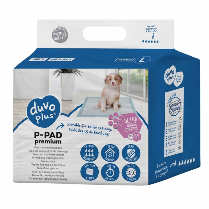 Duvoplus Premium Welpenunterlagen und Hygiene-Pads – Geruchskontrolle - 30st - 30x45cm