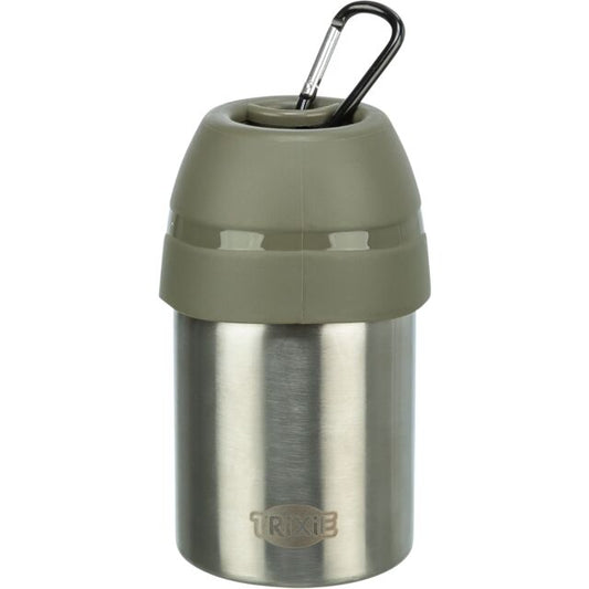 Trixie Edelstahl-Trinkflasche mit Napfdeckel – 300 ml